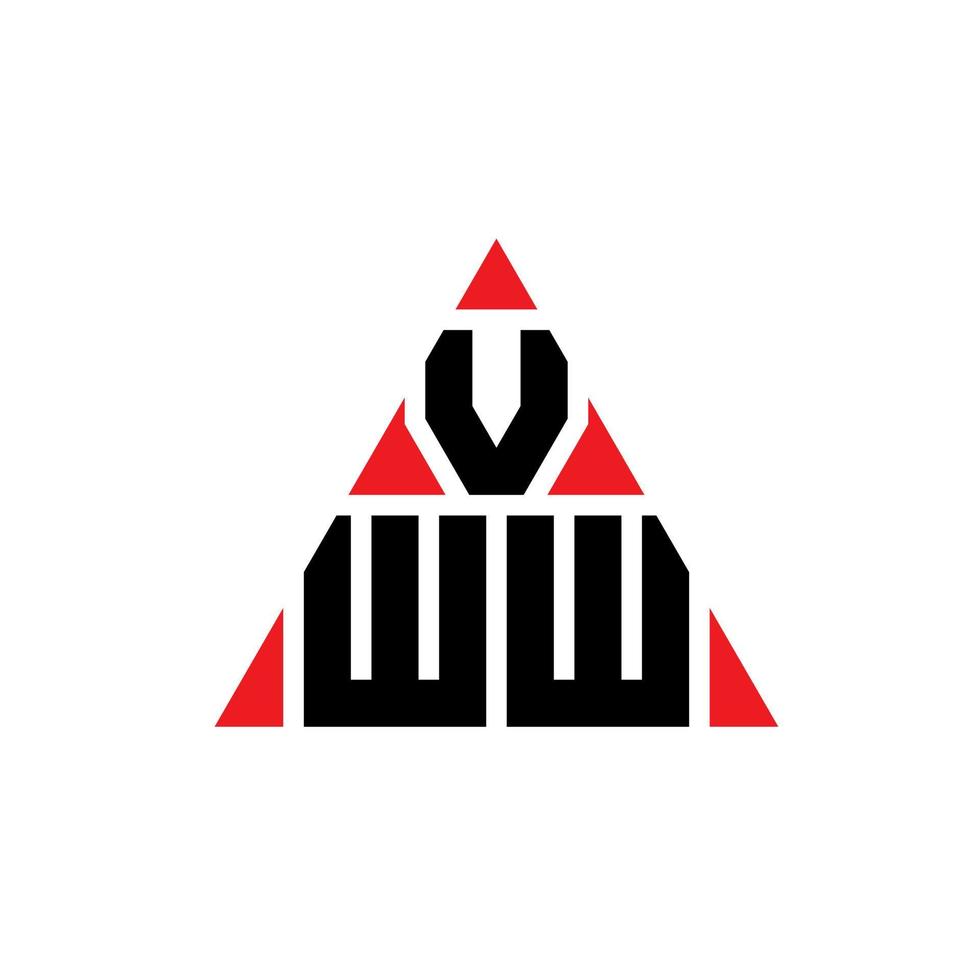 création de logo de lettre triangle vww avec forme de triangle. monogramme de conception de logo vww triangle. modèle de logo vectoriel vww triangle avec couleur rouge. vww logo triangulaire logo simple, élégant et luxueux.