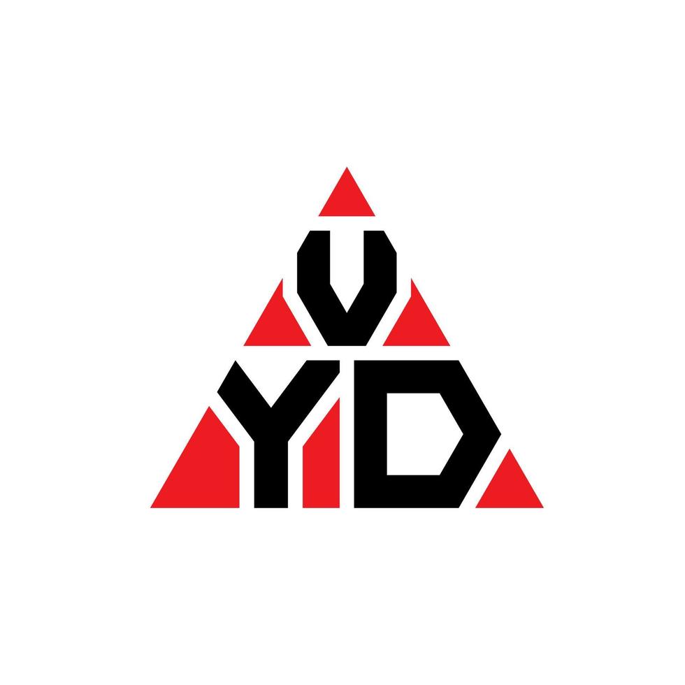 création de logo de lettre triangle vyd avec forme de triangle. monogramme de conception de logo triangle vyd. modèle de logo vectoriel triangle vyd avec couleur rouge. logo triangulaire vyd logo simple, élégant et luxueux.