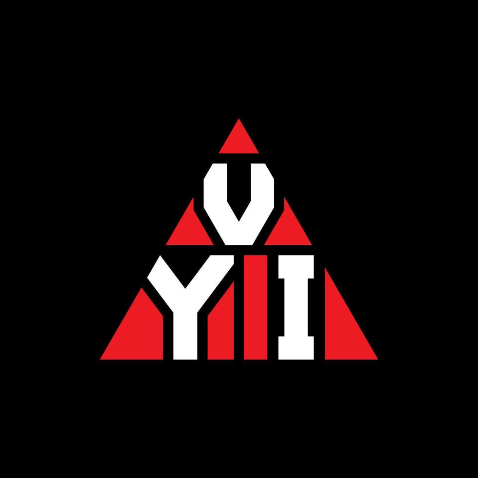 création de logo de lettre triangle vyi avec forme de triangle. monogramme de conception de logo triangle vyi. modèle de logo vectoriel triangle vyi avec couleur rouge. logo triangulaire vyi logo simple, élégant et luxueux.