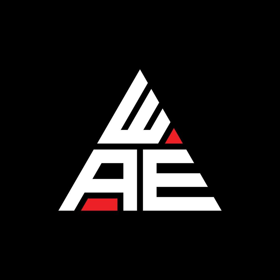 création de logo de lettre triangle wae avec forme de triangle. monogramme de conception de logo triangle wae. modèle de logo vectoriel triangle wae avec couleur rouge. wae logo triangulaire logo simple, élégant et luxueux. ouais