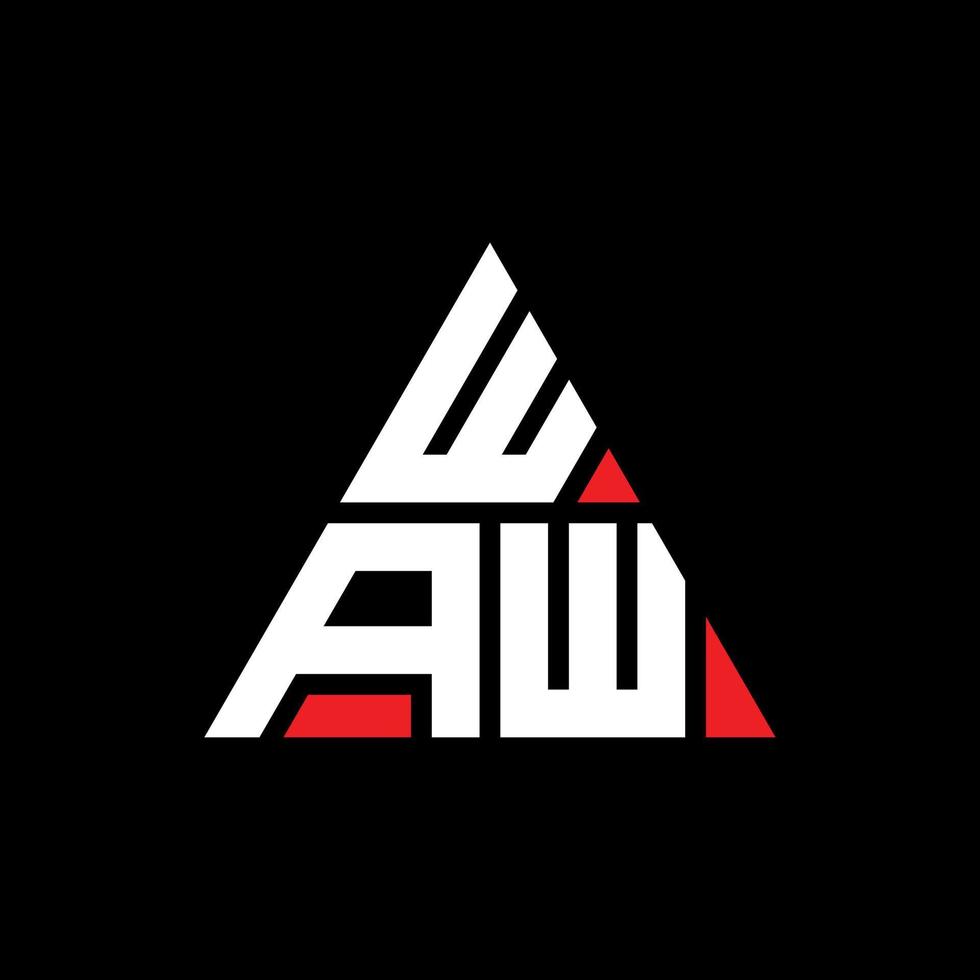 création de logo de lettre triangle waw avec forme de triangle. monogramme de conception de logo triangle waw. modèle de logo vectoriel triangle waw avec couleur rouge. waw logo triangulaire logo simple, élégant et luxueux. waouh