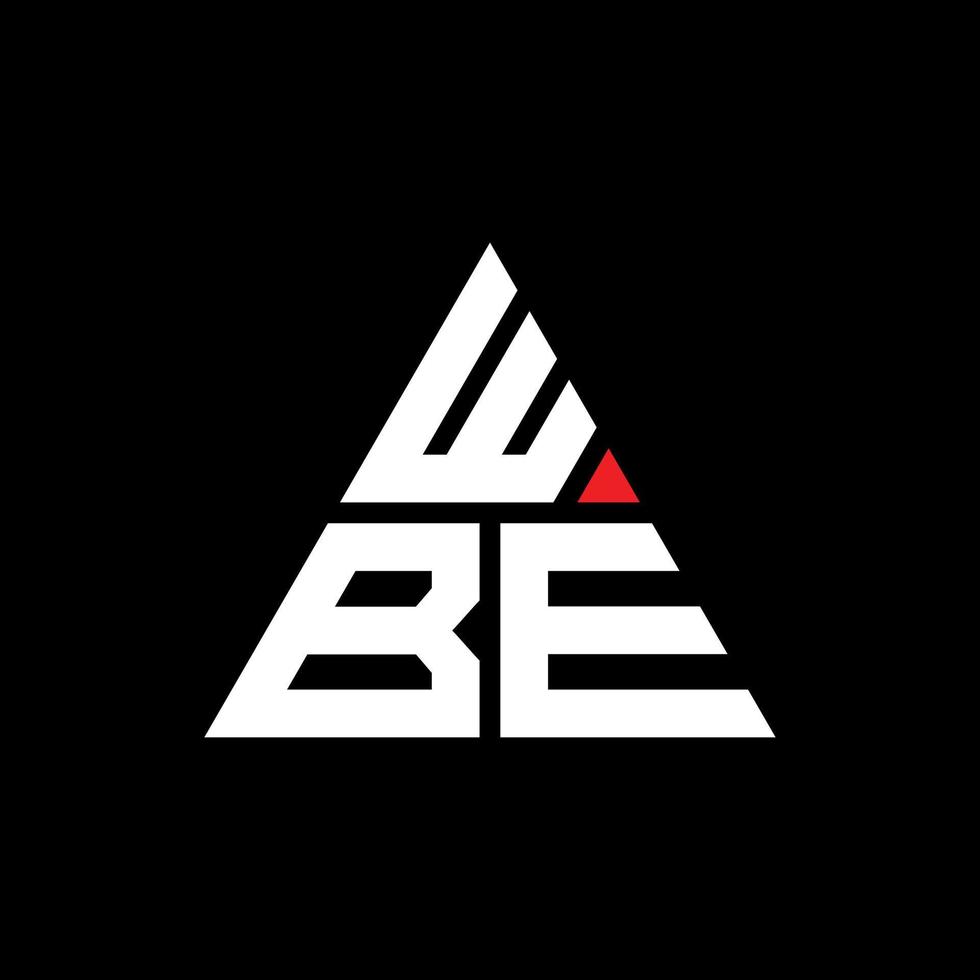 création de logo de lettre triangle wbe avec forme de triangle. monogramme de conception de logo triangle wbe. modèle de logo vectoriel triangle wbe avec couleur rouge. logo triangulaire wbe logo simple, élégant et luxueux. wbe