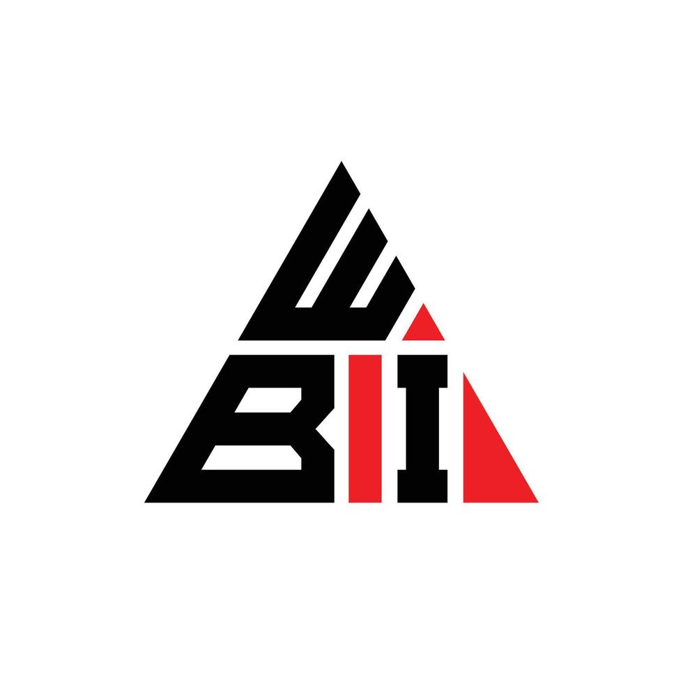 création de logo de lettre triangle wbi avec forme de triangle. monogramme de conception de logo triangle wbi. modèle de logo vectoriel triangle wbi avec couleur rouge. logo triangulaire wbi logo simple, élégant et luxueux. wbi