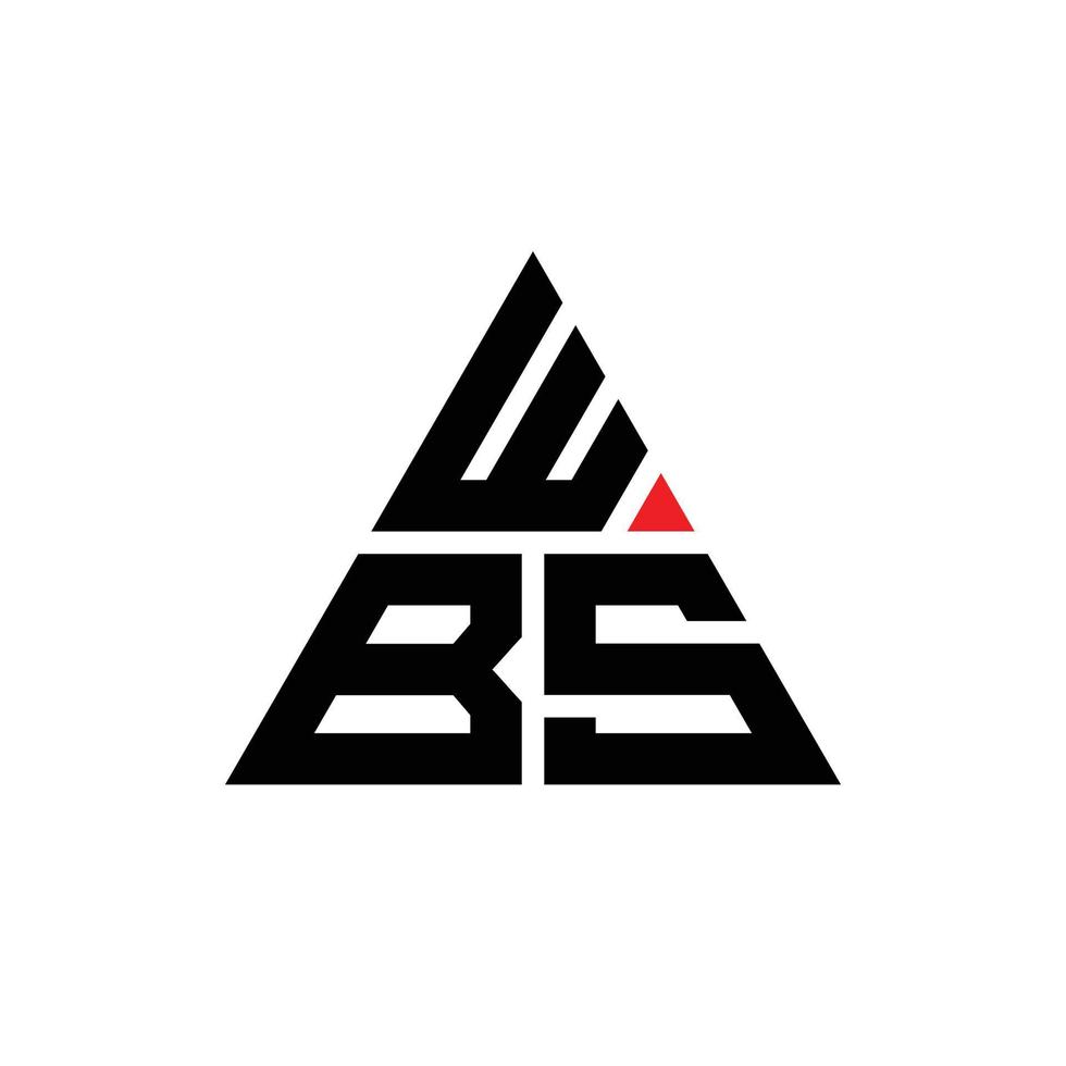 création de logo de lettre triangle wbs avec forme de triangle. monogramme de conception de logo triangle wbs. modèle de logo vectoriel triangle wbs avec couleur rouge. logo triangulaire wbs logo simple, élégant et luxueux. wbs