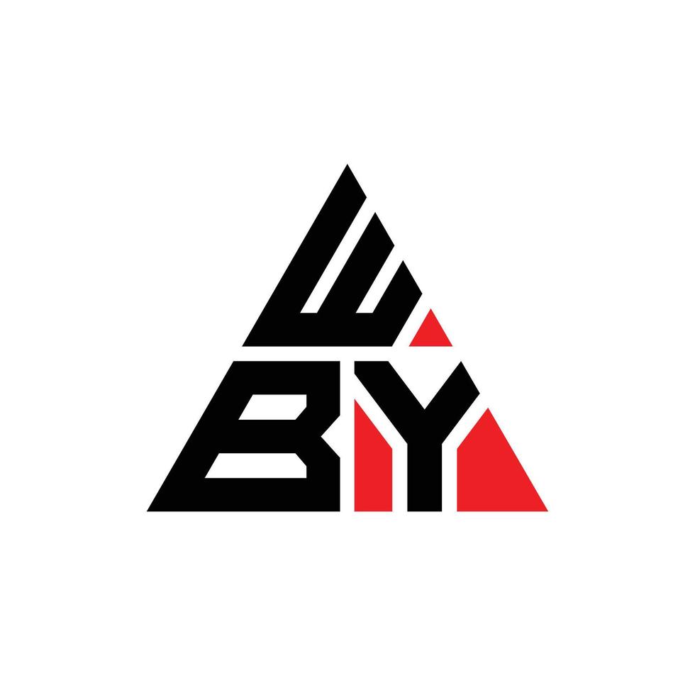 création de logo de lettre triangle wby avec forme de triangle. monogramme de conception de logo triangle wby. modèle de logo vectoriel triangle wby avec couleur rouge. wby logo triangulaire logo simple, élégant et luxueux. wby