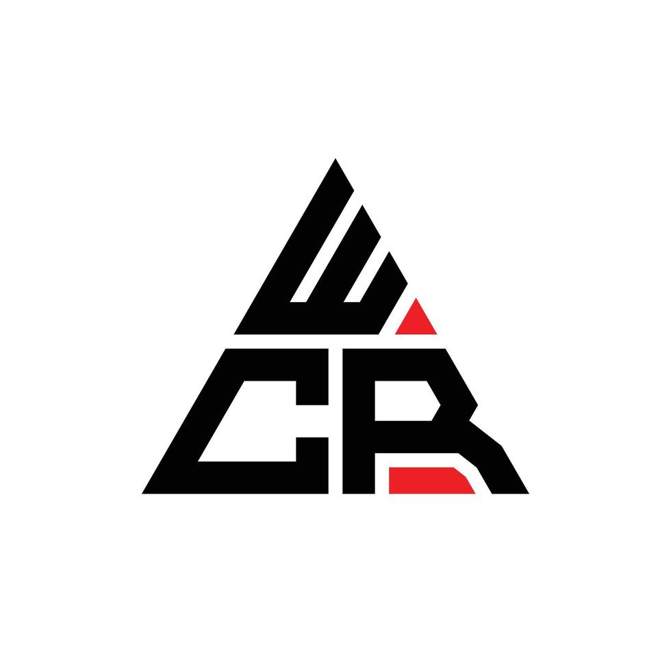 création de logo de lettre triangle wcr avec forme de triangle. monogramme de conception de logo triangle wcr. modèle de logo vectoriel triangle wcr avec couleur rouge. wcr logo triangulaire logo simple, élégant et luxueux. wcr