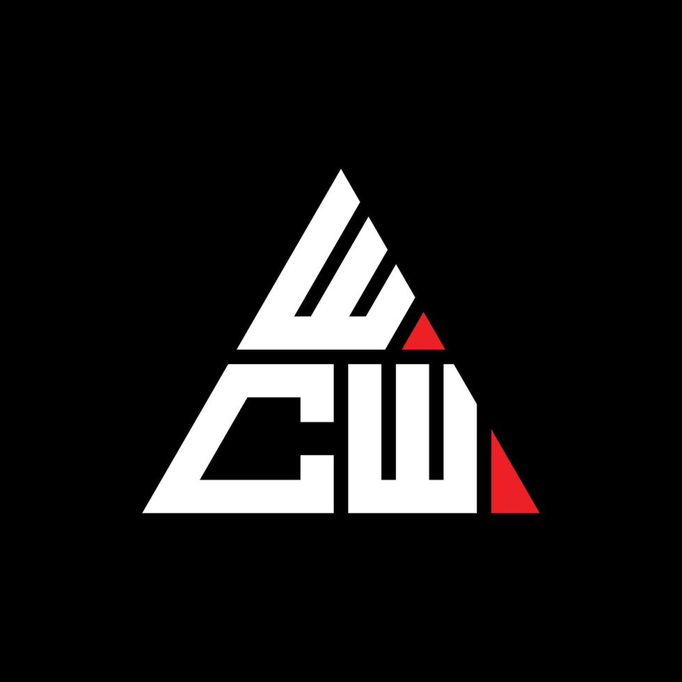 création de logo de lettre triangle wcw avec forme de triangle. monogramme de conception de logo triangle wcw. modèle de logo vectoriel triangle wcw avec couleur rouge. wcw logo triangulaire logo simple, élégant et luxueux. toilettes