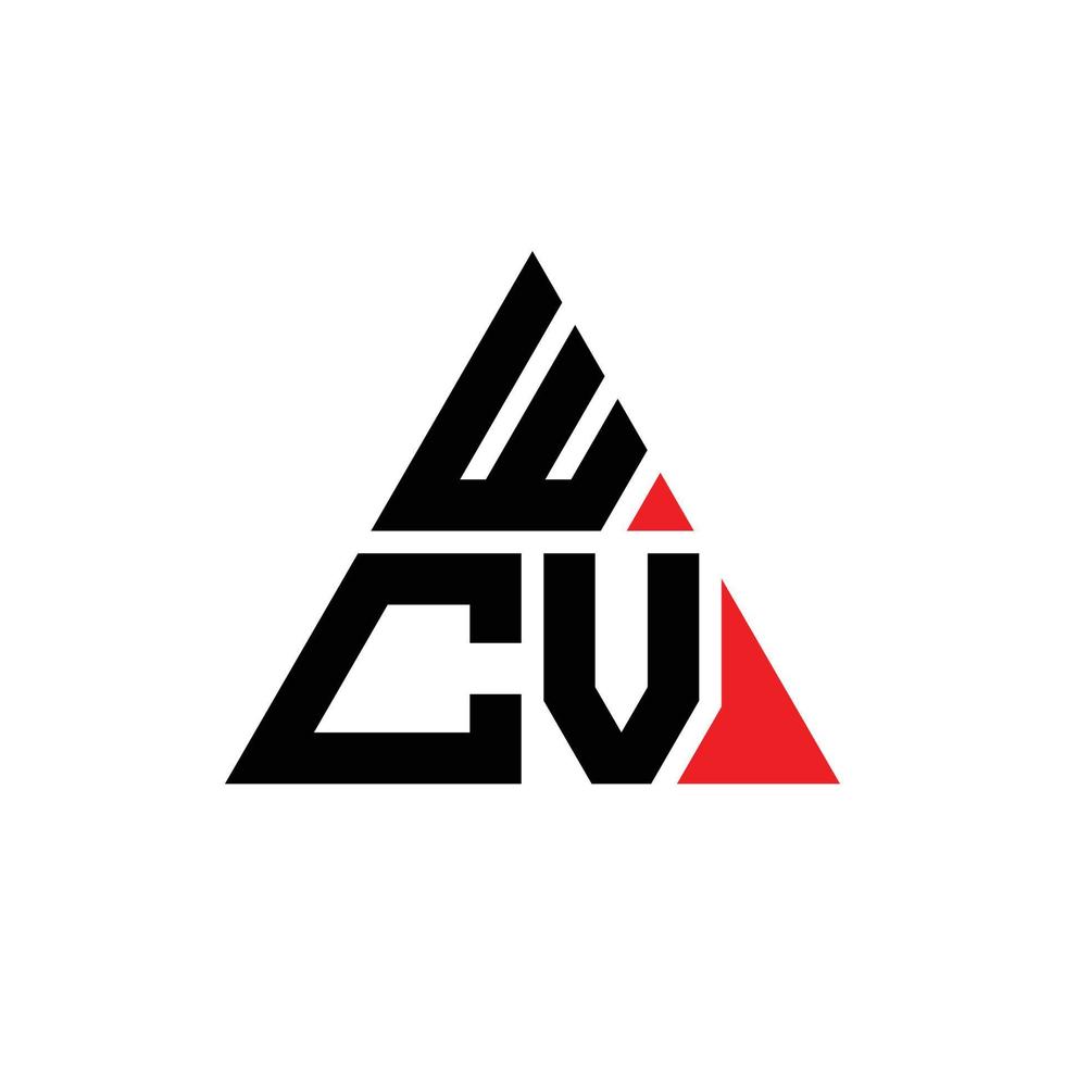 création de logo de lettre triangle wcv avec forme de triangle. monogramme de conception de logo triangle wcv. modèle de logo vectoriel triangle wcv avec couleur rouge. logo triangulaire wcv logo simple, élégant et luxueux. WCV