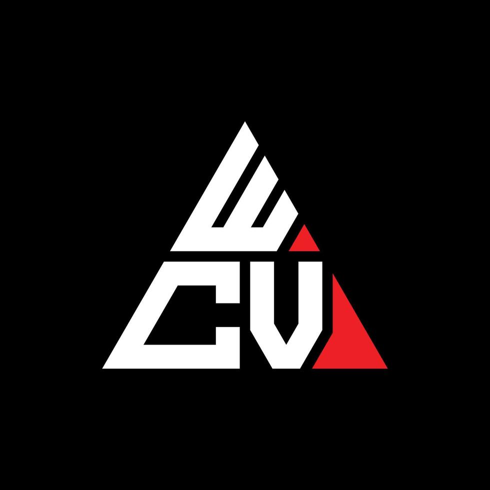 création de logo de lettre triangle wcv avec forme de triangle. monogramme de conception de logo triangle wcv. modèle de logo vectoriel triangle wcv avec couleur rouge. logo triangulaire wcv logo simple, élégant et luxueux. WCV