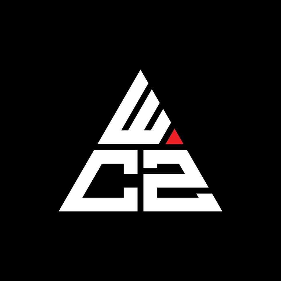 création de logo de lettre triangle wcz avec forme de triangle. monogramme de conception de logo triangle wcz. modèle de logo vectoriel triangle wcz avec couleur rouge. logo triangulaire wcz logo simple, élégant et luxueux. wcz