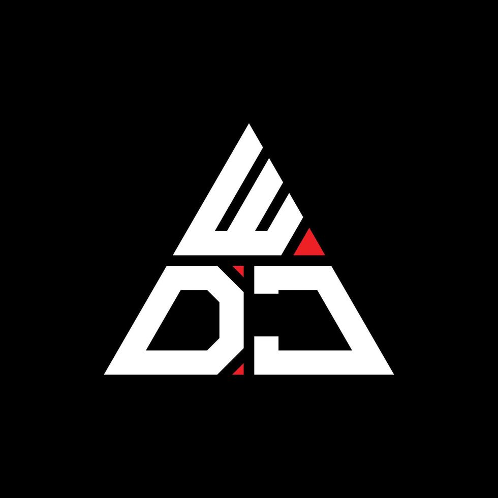 création de logo de lettre triangle wdj avec forme de triangle. monogramme de conception de logo triangle wdj. modèle de logo vectoriel triangle wdj avec couleur rouge. logo triangulaire wdj logo simple, élégant et luxueux. wdj