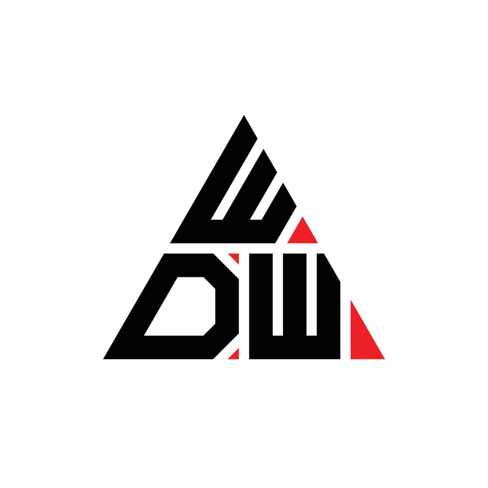 création de logo de lettre triangle wdw avec forme de triangle. monogramme de conception de logo triangle wdw. modèle de logo vectoriel triangle wdw avec couleur rouge. logo triangulaire wdw logo simple, élégant et luxueux. wdw