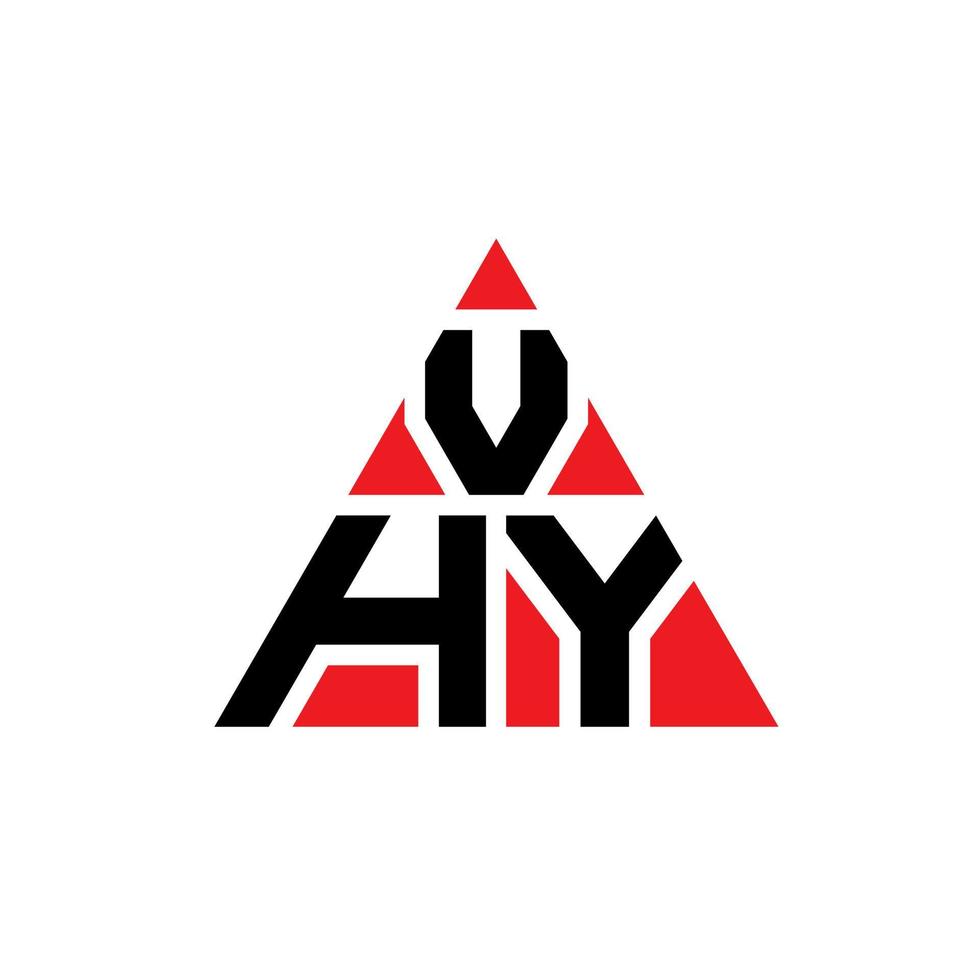 création de logo de lettre triangle vhy avec forme de triangle. monogramme de conception de logo vhy triangle. modèle de logo vectoriel triangle vhy avec couleur rouge. vhy logo triangulaire logo simple, élégant et luxueux.