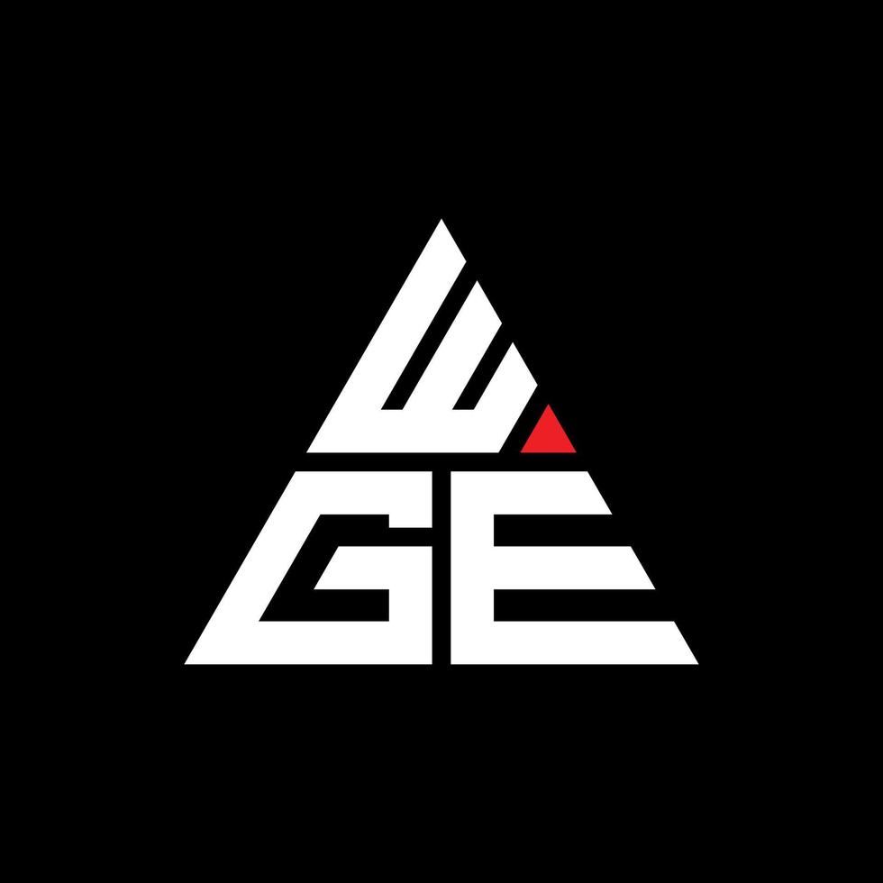 création de logo de lettre triangle wge avec forme de triangle. monogramme de conception de logo triangle wge. modèle de logo vectoriel triangle wge avec couleur rouge. wge logo triangulaire logo simple, élégant et luxueux. wge