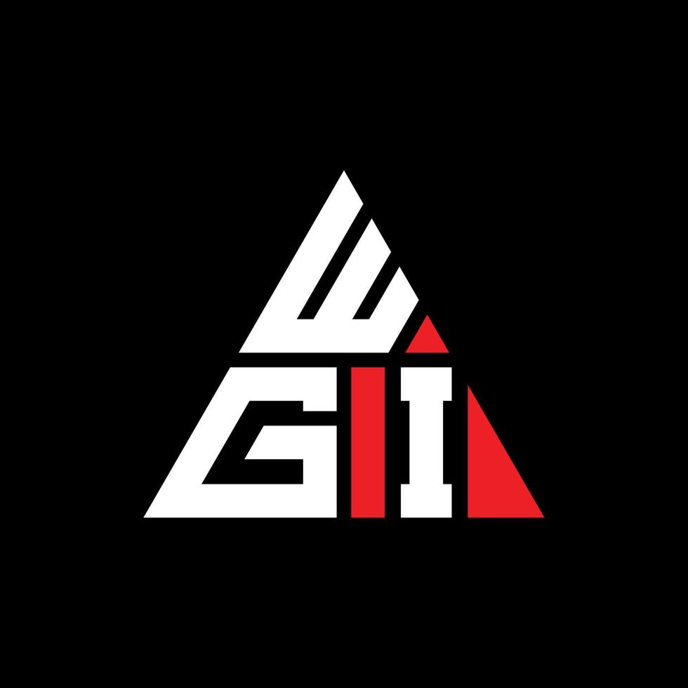 création de logo de lettre triangle wgi avec forme de triangle. monogramme de conception de logo triangle wgi. modèle de logo vectoriel triangle wgi avec couleur rouge. logo triangulaire wgi logo simple, élégant et luxueux. wgi