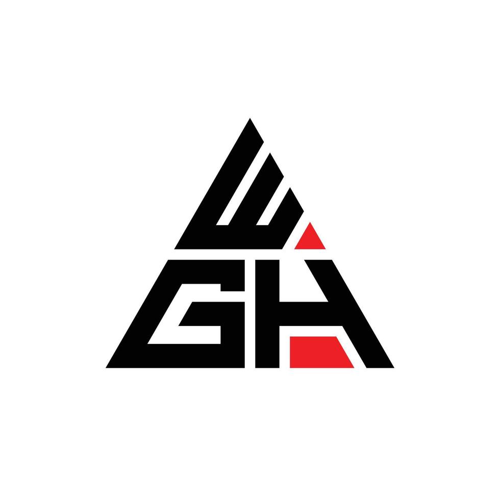 création de logo de lettre triangle wgh avec forme de triangle. monogramme de conception de logo triangle wgh. modèle de logo vectoriel triangle wgh avec couleur rouge. wgh logo triangulaire logo simple, élégant et luxueux. wgh