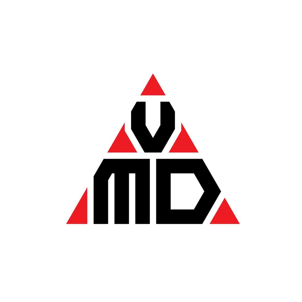 création de logo de lettre triangle vmd avec forme de triangle. monogramme de conception de logo vmd triangle. modèle de logo vectoriel triangle vmd avec couleur rouge. logo triangulaire vmd logo simple, élégant et luxueux.