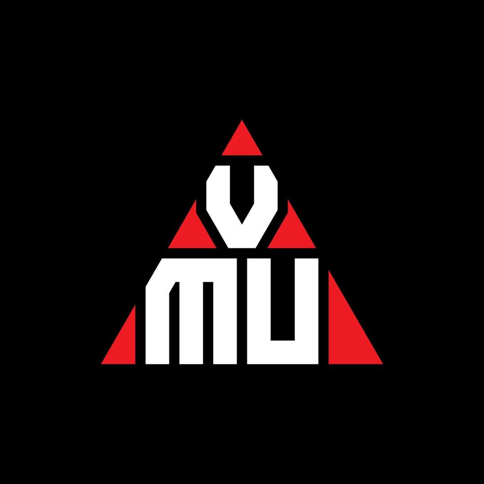 création de logo de lettre triangle vmu avec forme de triangle. monogramme de conception de logo vmu triangle. modèle de logo vectoriel vmu triangle avec couleur rouge. logo triangulaire vmu logo simple, élégant et luxueux.