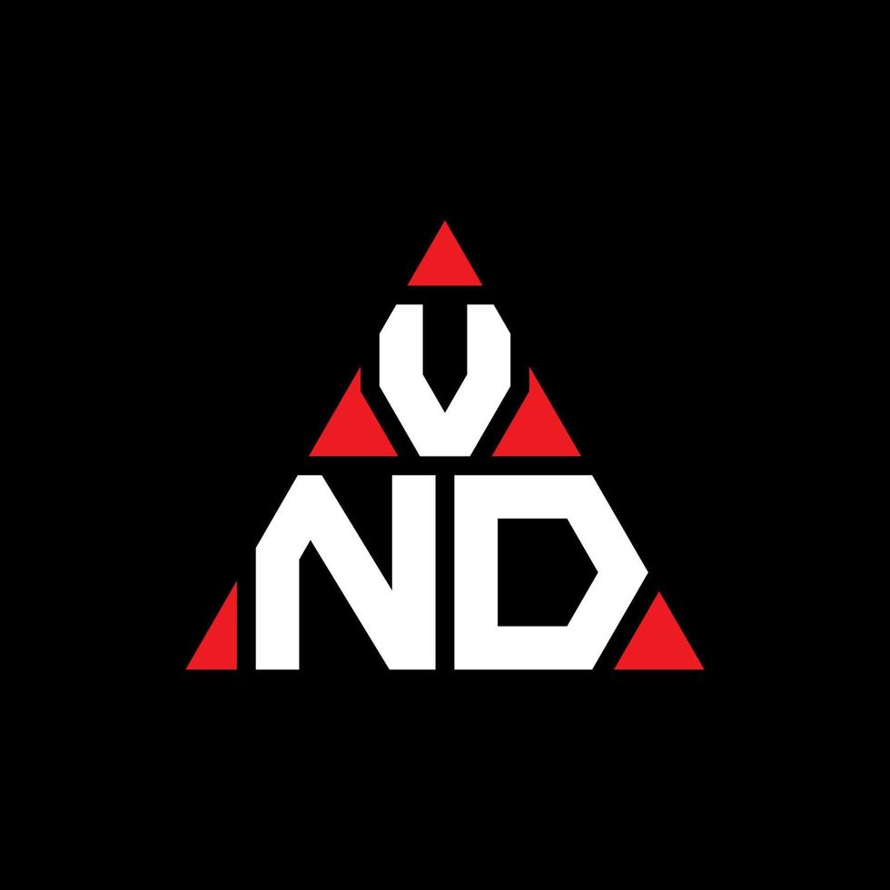 vnd création de logo de lettre triangle avec forme de triangle. monogramme de conception de logo vnd triangle. modèle de logo vectoriel triangle vnd avec couleur rouge. vnd logo triangulaire logo simple, élégant et luxueux.