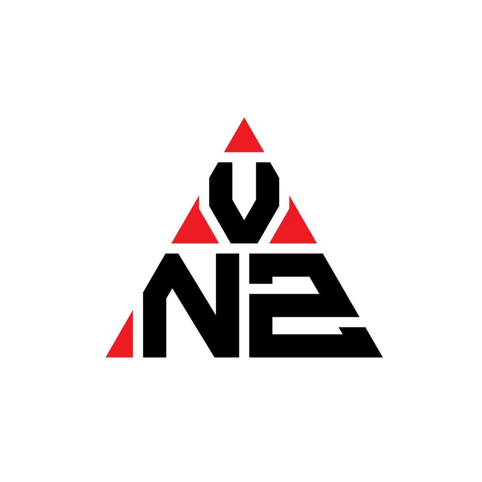 création de logo de lettre triangle vnz avec forme de triangle. monogramme de conception de logo triangle vnz. modèle de logo vectoriel triangle vnz avec couleur rouge. logo triangulaire vnz logo simple, élégant et luxueux.