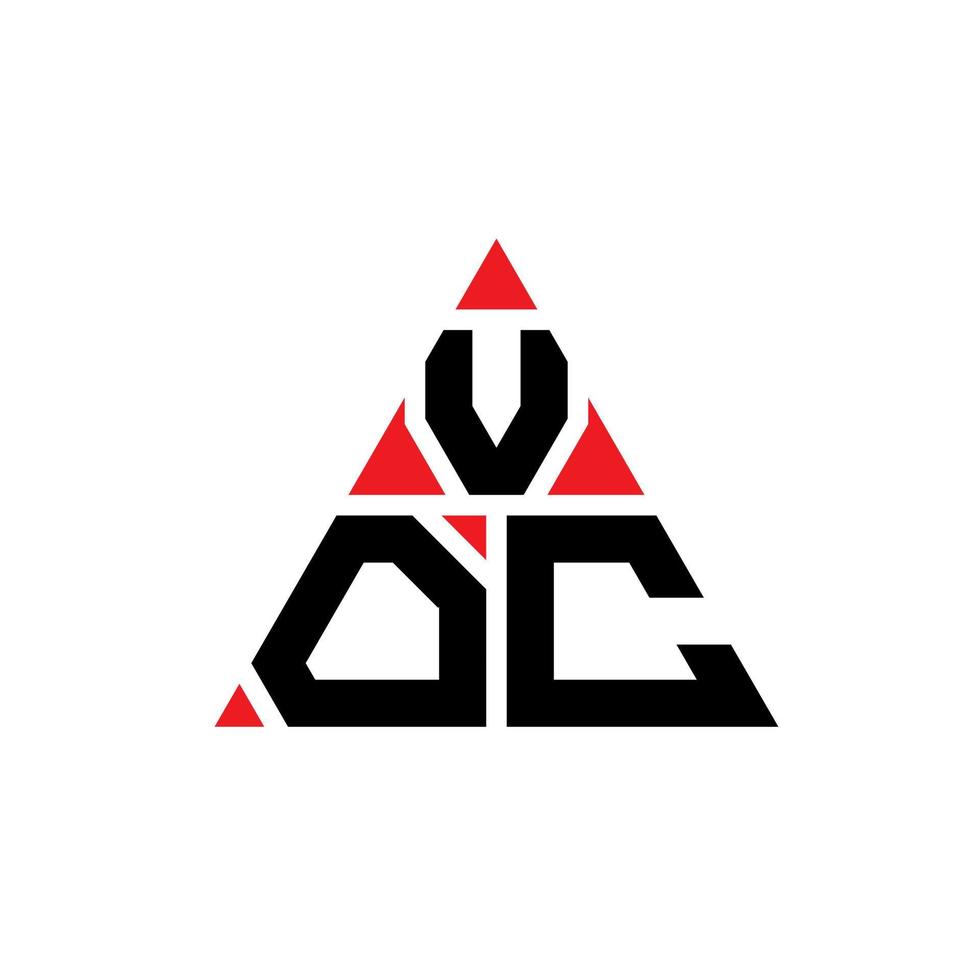 création de logo de lettre triangle voc avec forme de triangle. monogramme de conception de logo triangle voc. modèle de logo vectoriel triangle voc avec couleur rouge. logo triangulaire voc logo simple, élégant et luxueux.