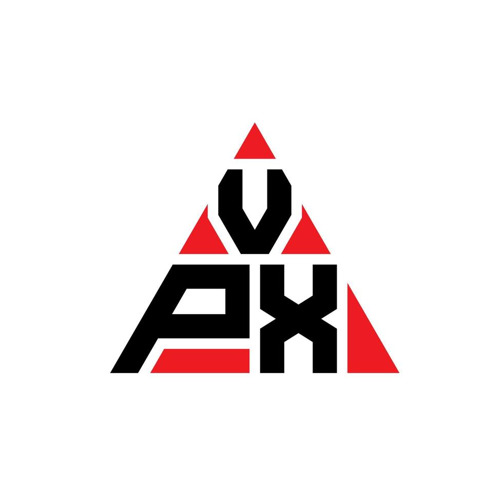 création de logo de lettre triangle vpx avec forme de triangle. monogramme de conception de logo triangle vpx. modèle de logo vectoriel triangle vpx avec couleur rouge. vpx logo triangulaire logo simple, élégant et luxueux.