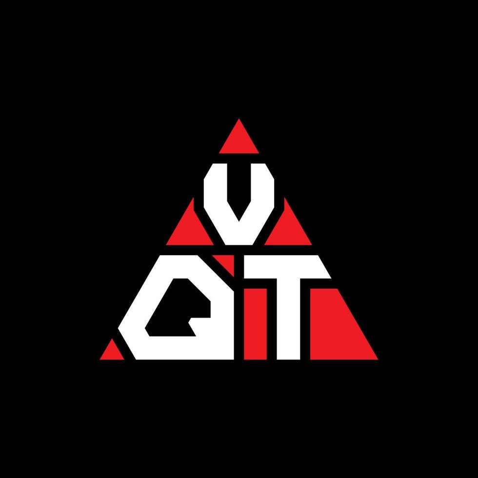 création de logo de lettre triangle vqt avec forme de triangle. monogramme de conception de logo triangle vqt. modèle de logo vectoriel triangle vqt avec couleur rouge. logo triangulaire vqt logo simple, élégant et luxueux.