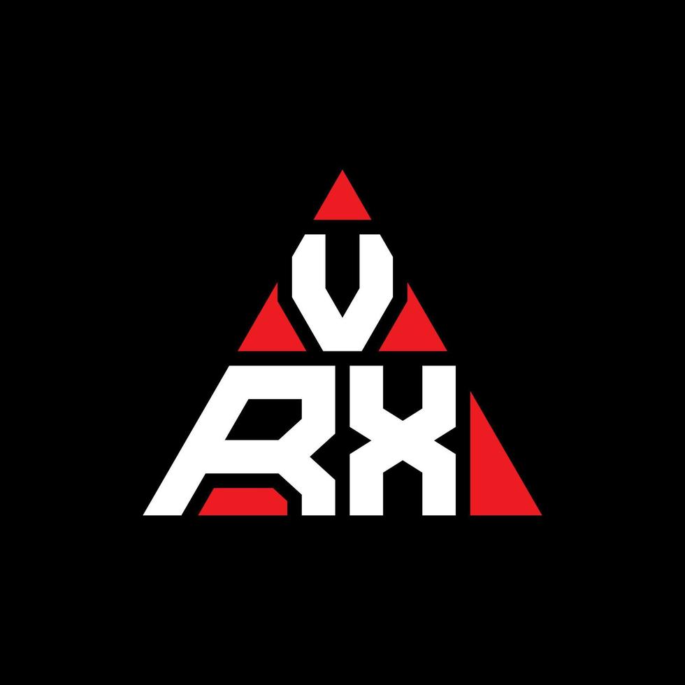 création de logo de lettre triangle vrx avec forme de triangle. monogramme de conception de logo triangle vrx. modèle de logo vectoriel triangle vrx avec couleur rouge. logo triangulaire vrx logo simple, élégant et luxueux.