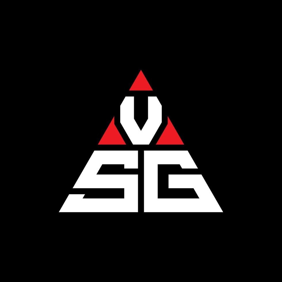 création de logo de lettre triangle vsg avec forme de triangle. monogramme de conception de logo triangle vsg. modèle de logo vectoriel triangle vsg avec couleur rouge. logo triangulaire vsg logo simple, élégant et luxueux.