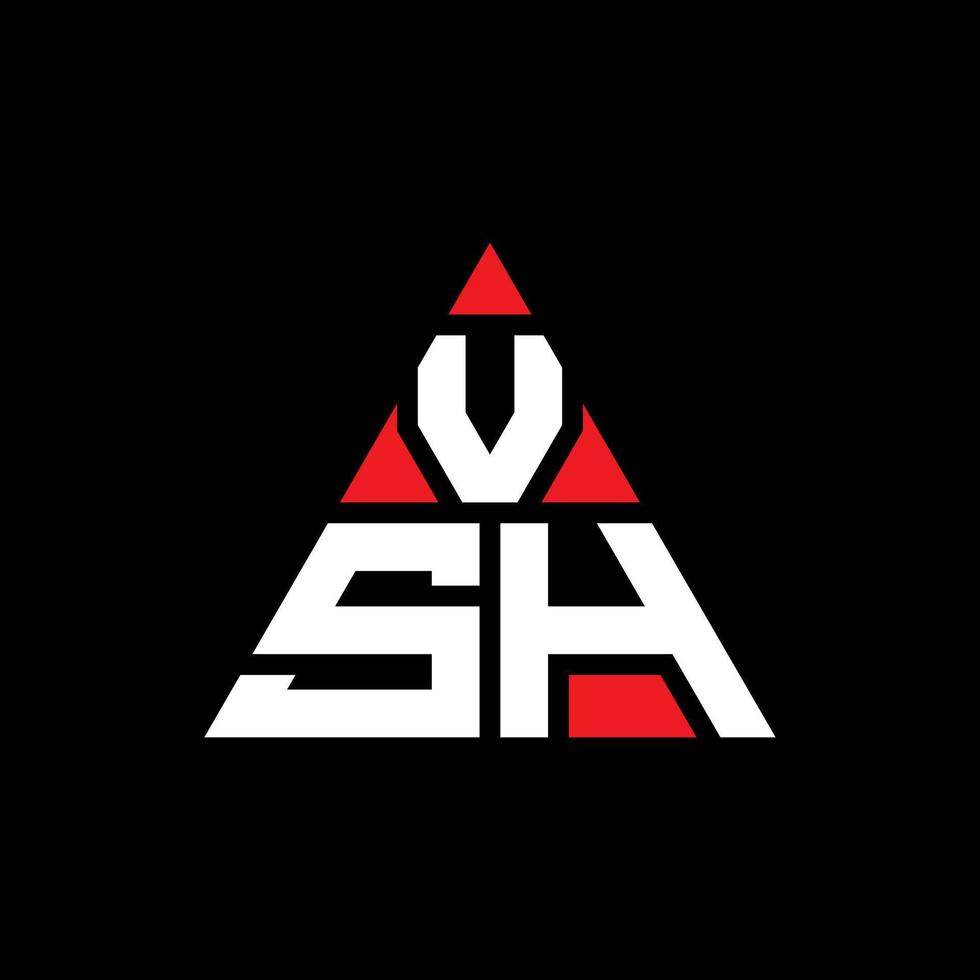 création de logo de lettre triangle vsh avec forme de triangle. monogramme de conception de logo triangle vsh. modèle de logo vectoriel triangle vsh avec couleur rouge. logo triangulaire vsh logo simple, élégant et luxueux.