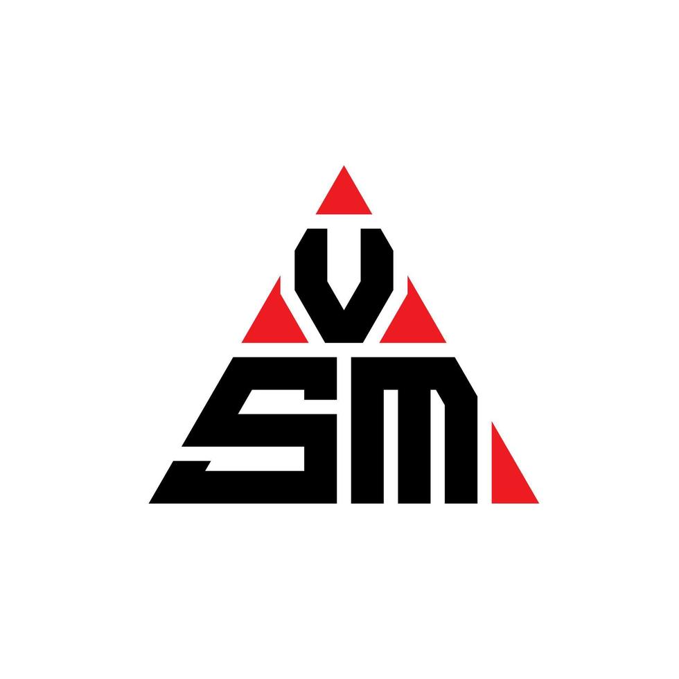 création de logo de lettre triangle vsm avec forme de triangle. monogramme de conception de logo triangle vsm. modèle de logo vectoriel triangle vsm avec couleur rouge. logo triangulaire vsm logo simple, élégant et luxueux.