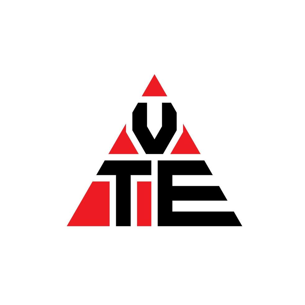 création de logo de lettre triangle vte avec forme de triangle. monogramme de conception de logo vte triangle. modèle de logo vectoriel triangle vte avec couleur rouge. vte logo triangulaire logo simple, élégant et luxueux.