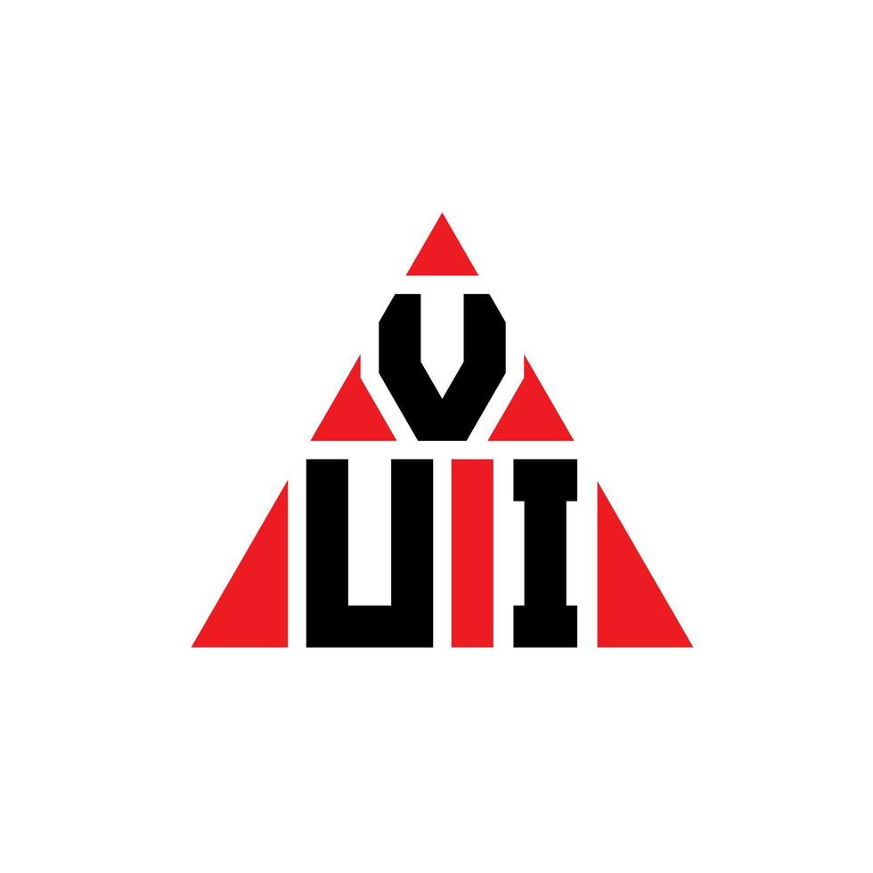 création de logo de lettre triangle vui avec forme de triangle. monogramme de conception de logo vui triangle. modèle de logo vectoriel vui triangle avec couleur rouge. vui logo triangulaire logo simple, élégant et luxueux.