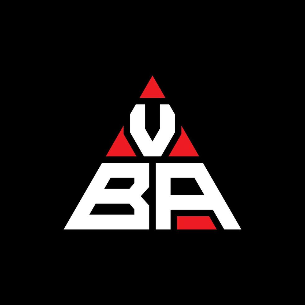 création de logo de lettre triangle vba avec forme de triangle. monogramme de conception de logo triangle vba. modèle de logo vectoriel triangle vba avec couleur rouge. logo triangulaire vba logo simple, élégant et luxueux.