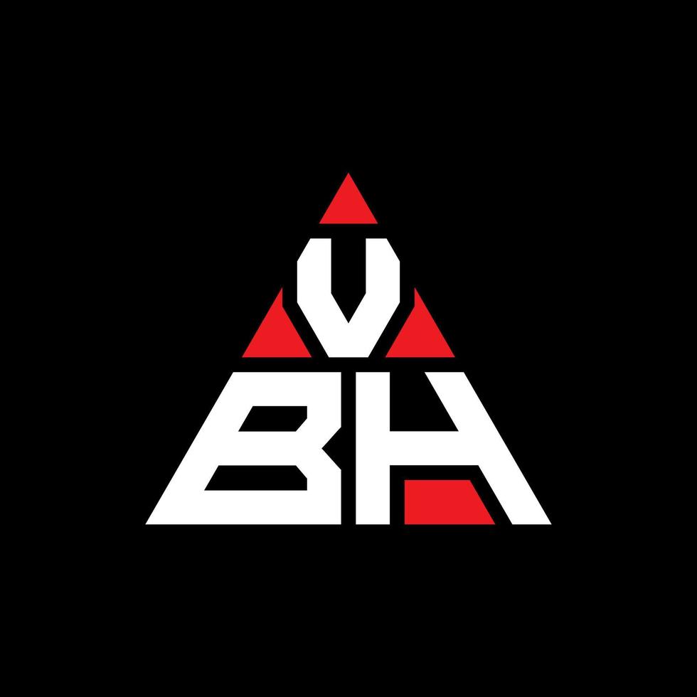 création de logo de lettre triangle vbh avec forme de triangle. monogramme de conception de logo triangle vbh. modèle de logo vectoriel triangle vbh avec couleur rouge. logo triangulaire vbh logo simple, élégant et luxueux.