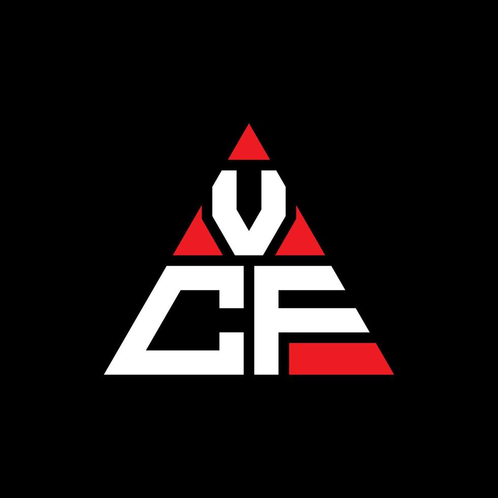 création de logo de lettre triangle vcf avec forme de triangle. monogramme de conception de logo triangle vcf. modèle de logo vectoriel triangle vcf avec couleur rouge. logo triangulaire vcf logo simple, élégant et luxueux.