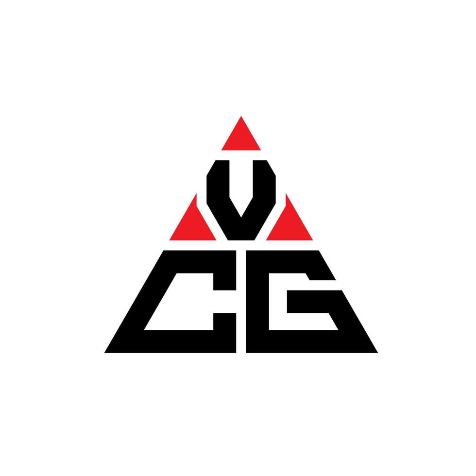 création de logo de lettre triangle vcg avec forme de triangle. monogramme de conception de logo triangle vcg. modèle de logo vectoriel triangle vcg avec couleur rouge. logo triangulaire vcg logo simple, élégant et luxueux.