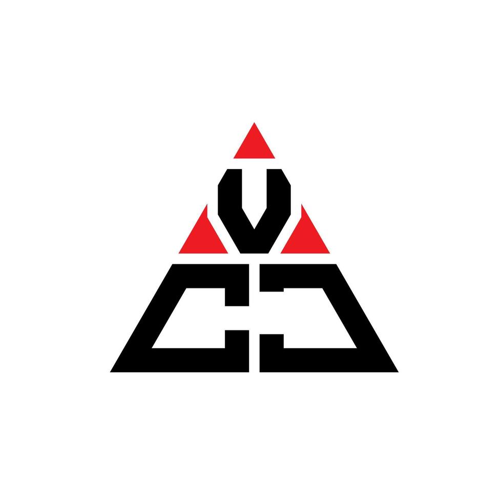 création de logo de lettre triangle vcj avec forme de triangle. monogramme de conception de logo triangle vcj. modèle de logo vectoriel triangle vcj avec couleur rouge. logo triangulaire vcj logo simple, élégant et luxueux.