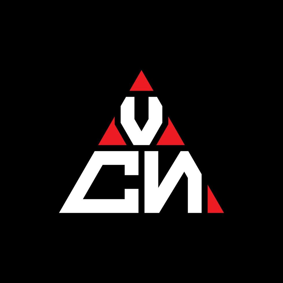 création de logo de lettre triangle vcn avec forme de triangle. monogramme de conception de logo triangle vcn. modèle de logo vectoriel vcn triangle avec couleur rouge. logo triangulaire vcn logo simple, élégant et luxueux.