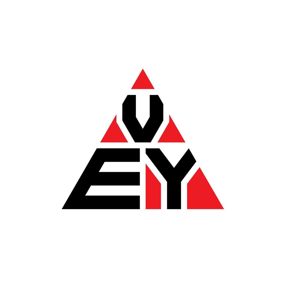 création de logo de lettre triangle vey avec forme de triangle. monogramme de conception de logo triangle vey. modèle de logo vectoriel triangle vey avec couleur rouge. logo triangulaire vey logo simple, élégant et luxueux.