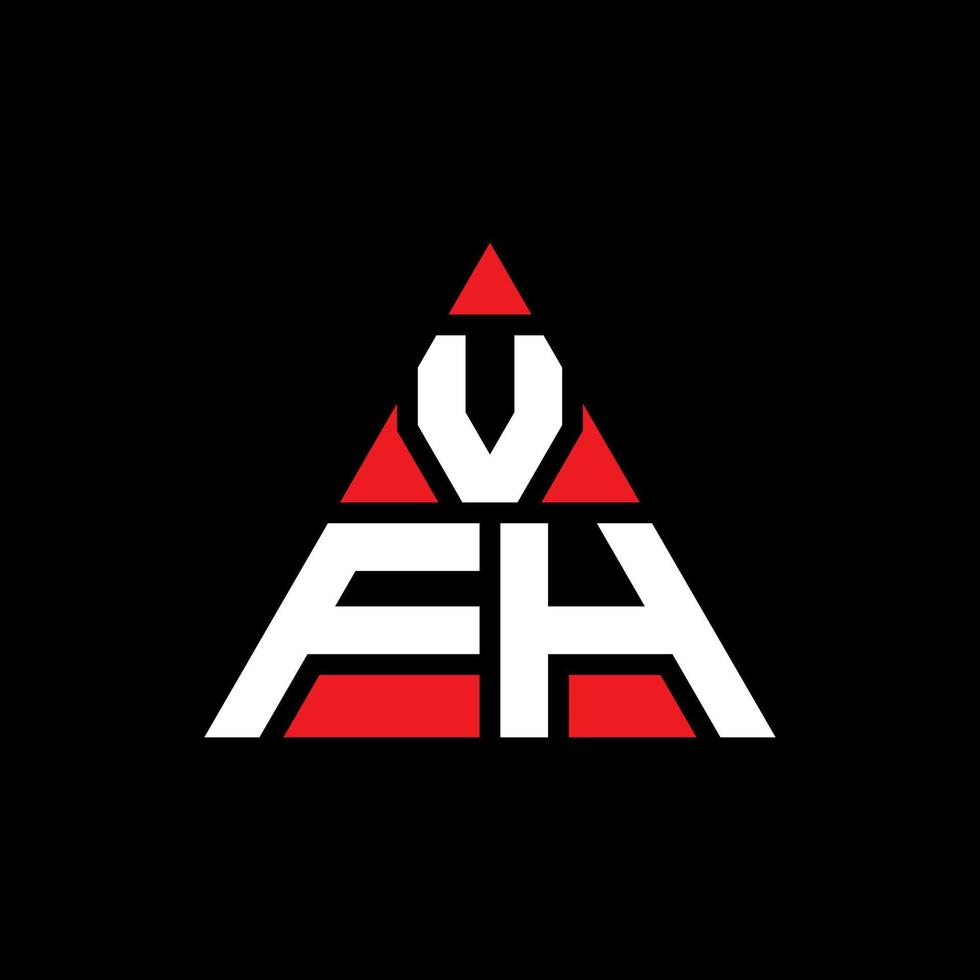 création de logo de lettre triangle vfh avec forme de triangle. monogramme de conception de logo triangle vfh. modèle de logo vectoriel triangle vfh avec couleur rouge. logo triangulaire vfh logo simple, élégant et luxueux.