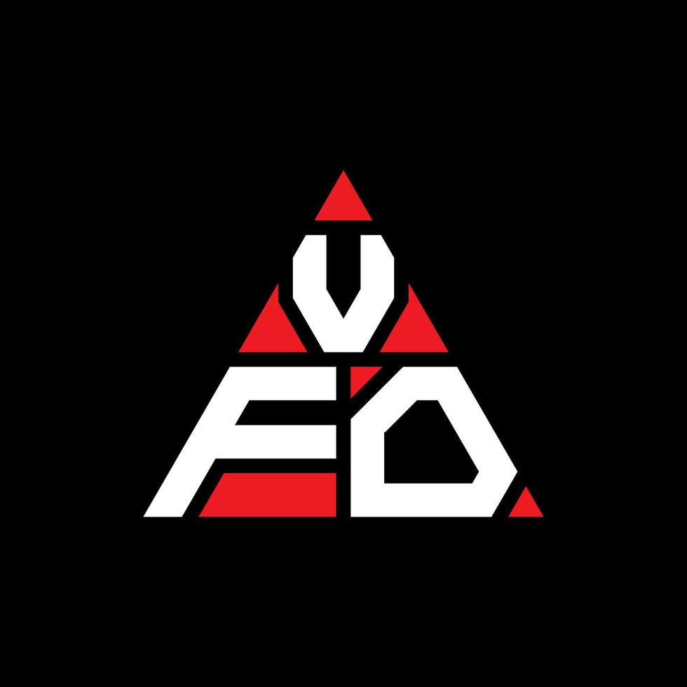 création de logo de lettre triangle vfo avec forme de triangle. monogramme de conception de logo triangle vfo. modèle de logo vectoriel triangle vfo avec couleur rouge. logo triangulaire vfo logo simple, élégant et luxueux.