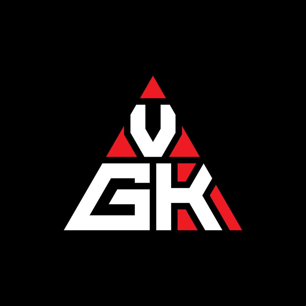 création de logo de lettre triangle vgk avec forme de triangle. monogramme de conception de logo triangle vgk. modèle de logo vectoriel triangle vgk avec couleur rouge. logo triangulaire vgk logo simple, élégant et luxueux.