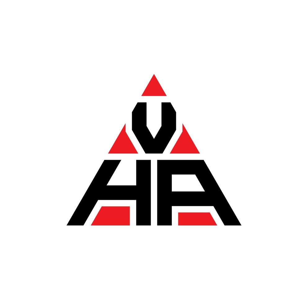 création de logo de lettre triangle vha avec forme de triangle. monogramme de conception de logo vha triangle. modèle de logo vectoriel triangle vha avec couleur rouge. vha logo triangulaire logo simple, élégant et luxueux.