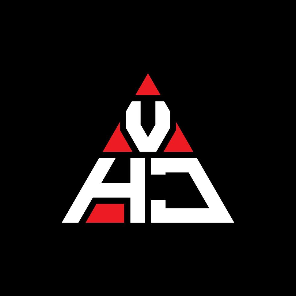 création de logo de lettre triangle vhj avec forme de triangle. monogramme de conception de logo triangle vhj. modèle de logo vectoriel triangle vhj avec couleur rouge. logo triangulaire vhj logo simple, élégant et luxueux.