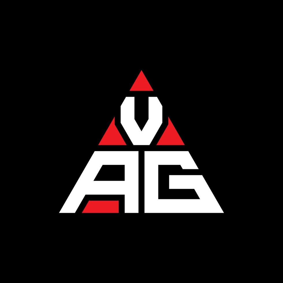 création de logo de lettre triangle vag avec forme de triangle. monogramme de conception de logo triangle vag. modèle de logo vectoriel triangle vag avec couleur rouge. logo triangulaire vag logo simple, élégant et luxueux.