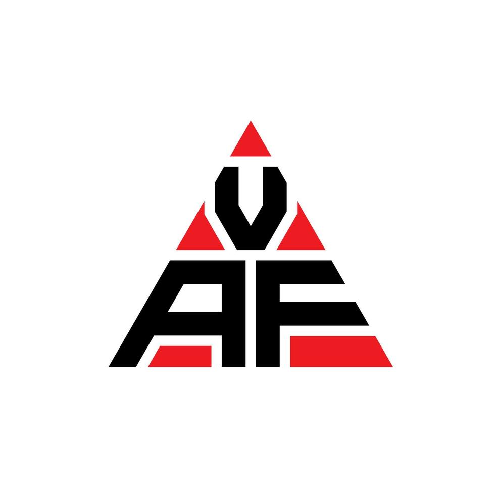 création de logo de lettre triangle vaf avec forme de triangle. monogramme de conception de logo triangle vaf. modèle de logo vectoriel triangle vaf avec couleur rouge. logo triangulaire vaf logo simple, élégant et luxueux.