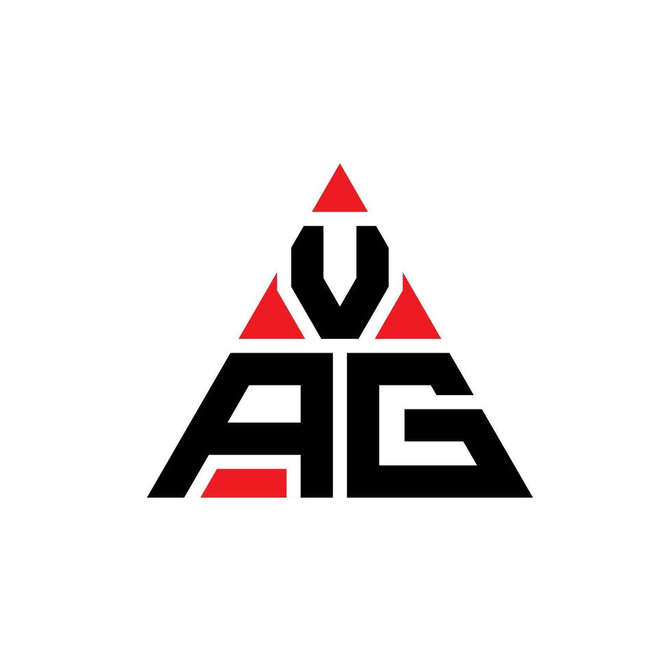 création de logo de lettre triangle vag avec forme de triangle. monogramme de conception de logo triangle vag. modèle de logo vectoriel triangle vag avec couleur rouge. logo triangulaire vag logo simple, élégant et luxueux.