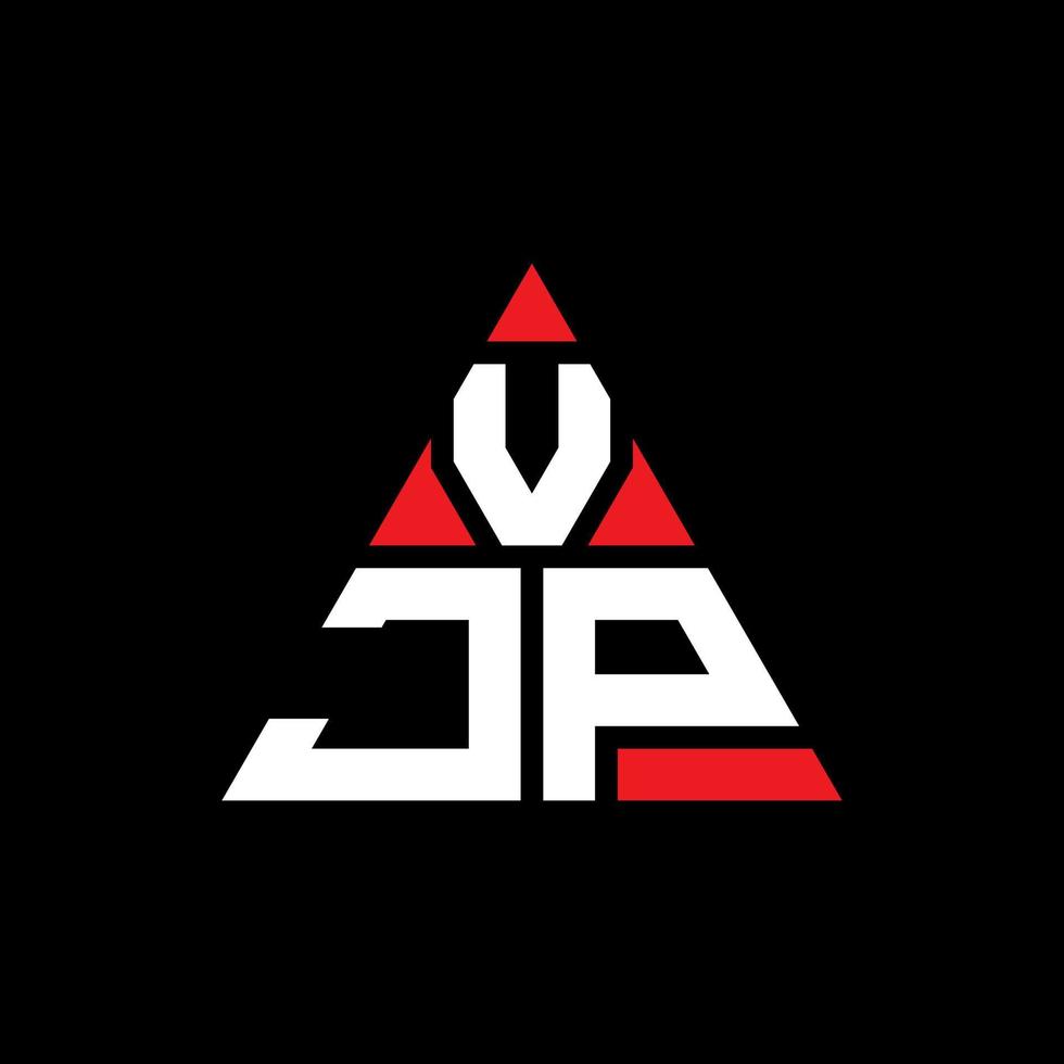 création de logo de lettre triangle vjp avec forme de triangle. monogramme de conception de logo triangle vjp. modèle de logo vectoriel triangle vjp avec couleur rouge. logo triangulaire vjp logo simple, élégant et luxueux.