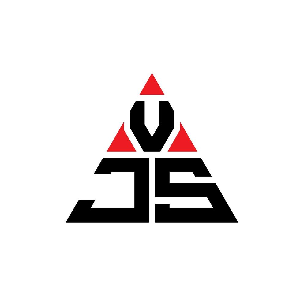 création de logo de lettre triangle vjs avec forme de triangle. monogramme de conception de logo triangle vjs. modèle de logo vectoriel triangle vjs avec couleur rouge. logo triangulaire vjs logo simple, élégant et luxueux.